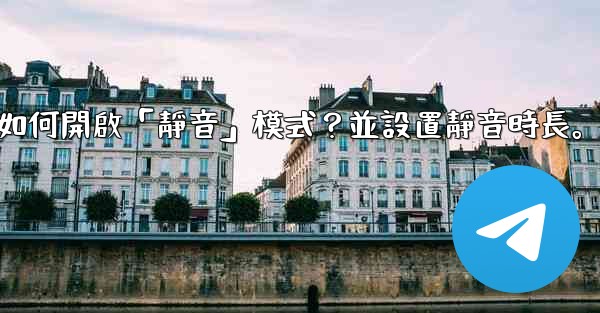 電報如何開啟「靜音」模式？並設置靜音時長。