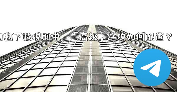 電報媒體自動下載規則中，「高級」選項如何配置？