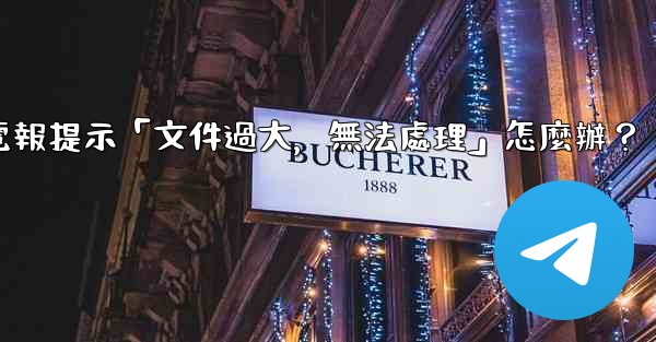 電報提示「文件過大，無法處理」怎麼辦？