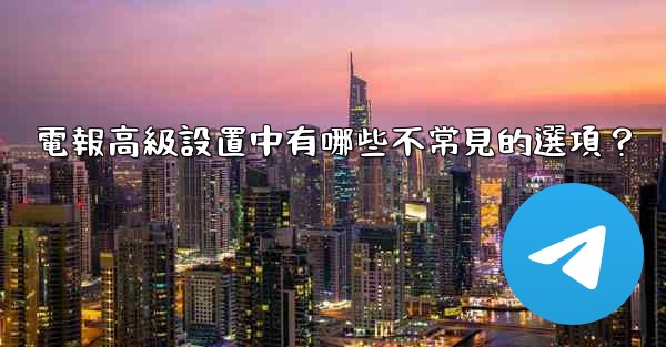 電報高級設置中有哪些不常見的選項？