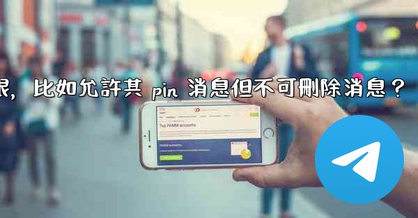 如何設置電報管理員權限，比如允許其 pin 消息但不可刪除消息？