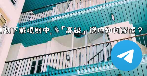 電報媒體自動下載規則中，「高級」選項如何配置？