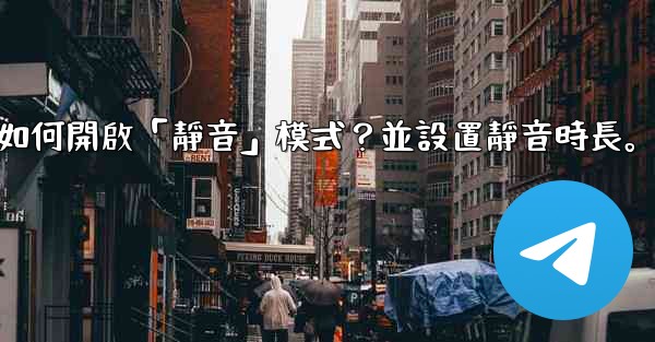 電報如何開啟「靜音」模式？並設置靜音時長。