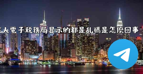 下載的自然人電子税務局显示的都是乱碼是怎麼回事