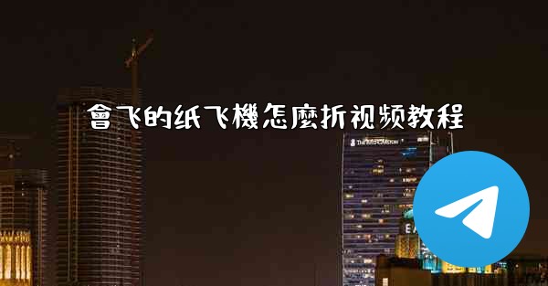會飞的纸飞機怎麼折视频教程
