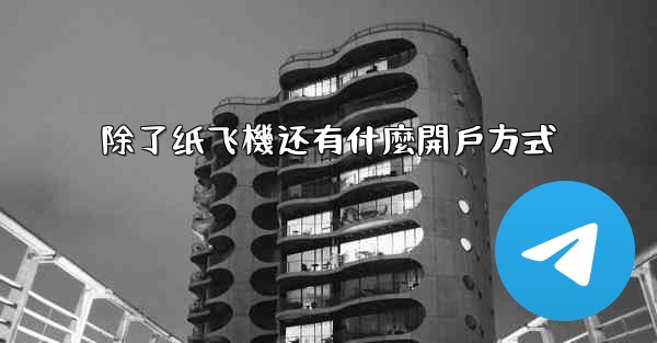 除了纸飞機还有什麼開戶方式