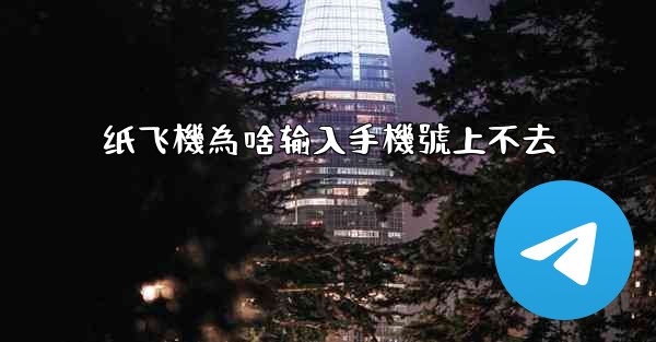 纸飞機為啥输入手機號上不去