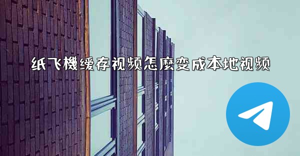 纸飞機缓存视频怎麼变成本地视频