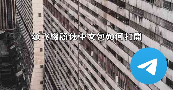 纸飞機簡体中文包如何打開