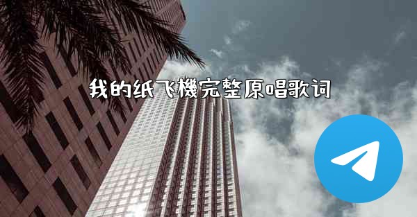 我的纸飞機完整原唱歌词