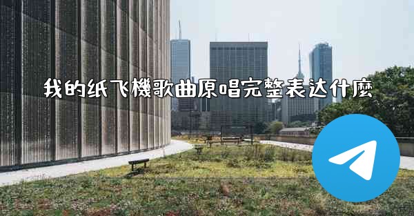 我的纸飞機歌曲原唱完整表达什麼