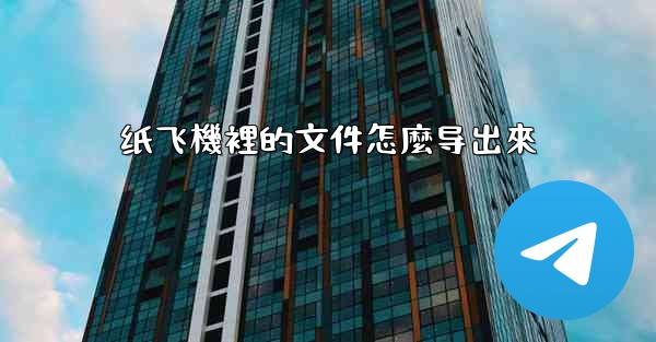 纸飞機裡的文件怎麼导出來