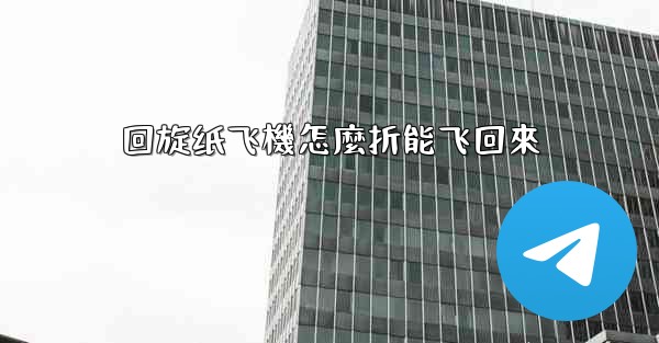 回旋纸飞機怎麼折能飞回來