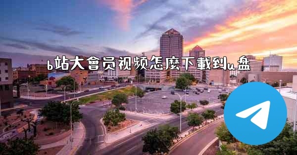 b站大會员视频怎麼下載到u盘