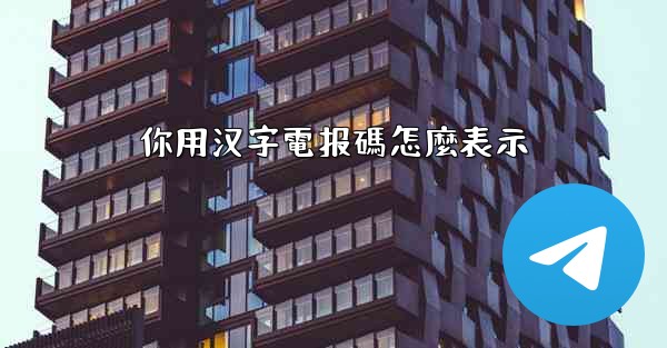 <b>你用汉字電报碼怎麼表示</b>