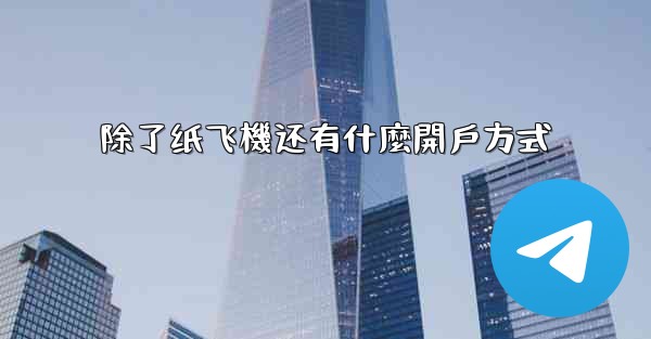 除了纸飞機还有什麼開戶方式