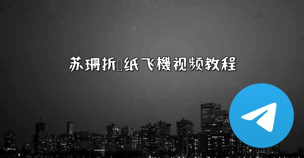 苏珊折叠纸飞機视频教程