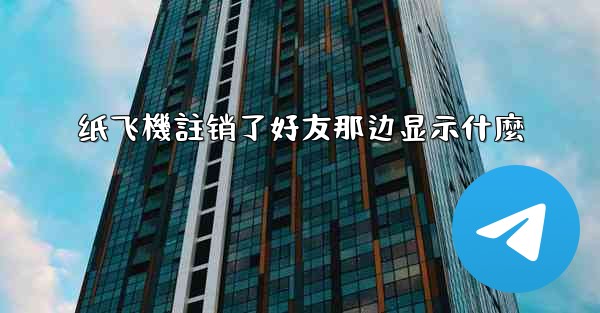 纸飞機註销了好友那边显示什麼