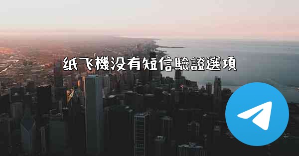纸飞機没有短信驗證選項
