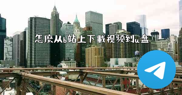 怎麼从b站上下載视频到u盘