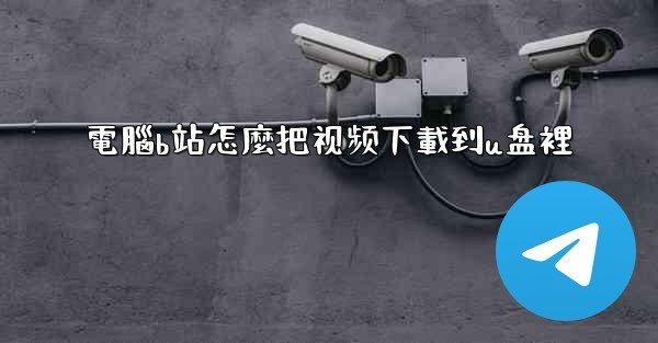 電腦b站怎麼把视频下載到u盘裡