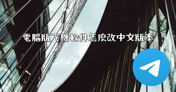 電腦版飞機軟件怎麼改中文版本