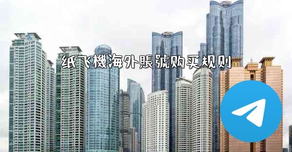 纸飞機海外賬號购买规则