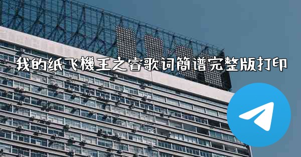 我的纸飞機王之睿歌词簡谱完整版打印