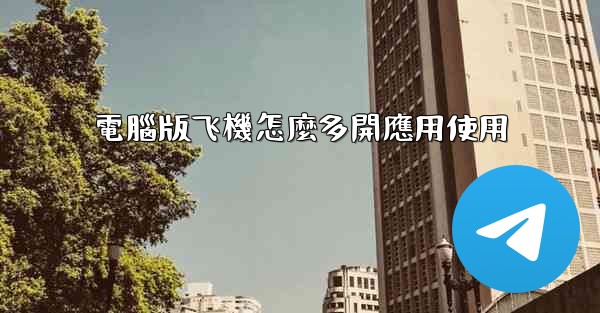 電腦版飞機怎麼多開應用使用